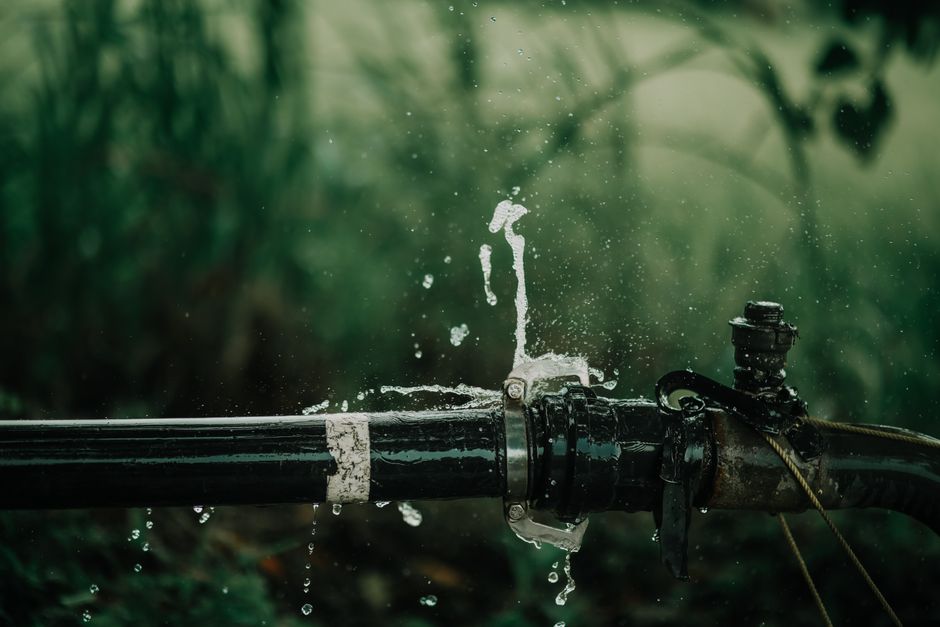 Burst water pipe causing a leak in a residential wall